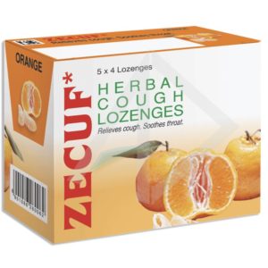 Zecuf Herbal Cough Lozenges with Orange Flavour, 20pcs