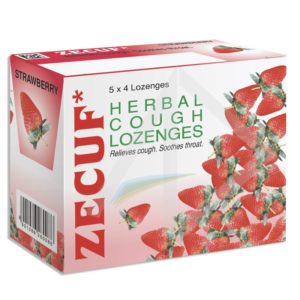Zecuf Herbal Cough Lozenges with Strawberry Flavour, 20pcs