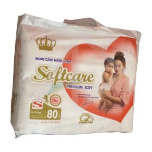 Softcare baby Diapers , 72’s - 80's