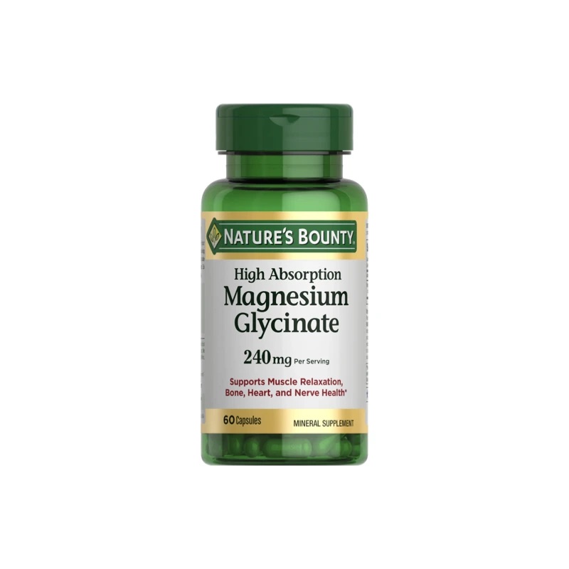 Nature's Bounty High Absorption Magnesium Glycinate 240mg capsules - 60’s