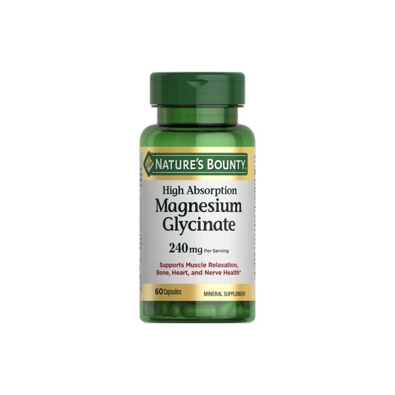 Nature's Bounty High Absorption Magnesium Glycinate 240mg capsules - 60’s